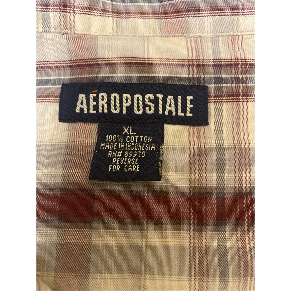 Aeropostale Shirt Mens Multicolor Plaid Long Sleeve Button Up Size XL 100% cotto - Picture 8 of 10